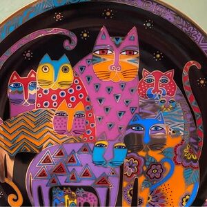 Laurel Burch 8” Fabulous Felines Plate Franklin Mint Limited Edition